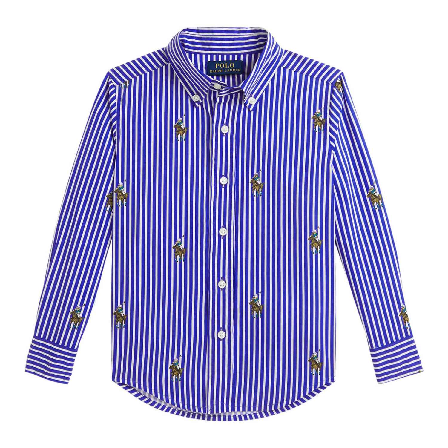 Polo Ralph Lauren Polo Bear Striped Cotton Shirt 3-7Y